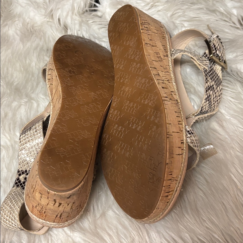 Simply Pelle Kane Snakeskin Python Bronze Wedge S… - image 6
